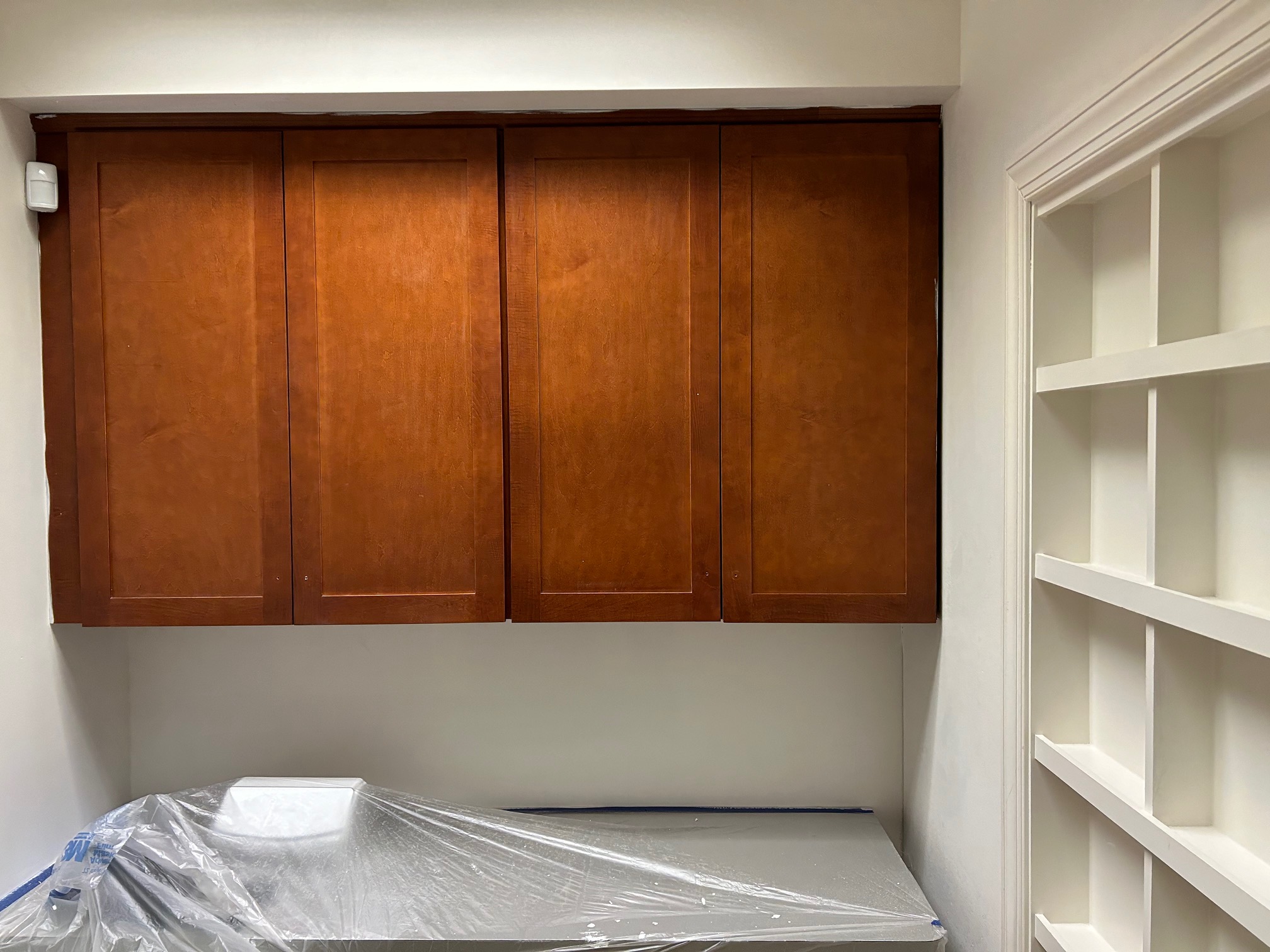 Cabinetry prepped for painting