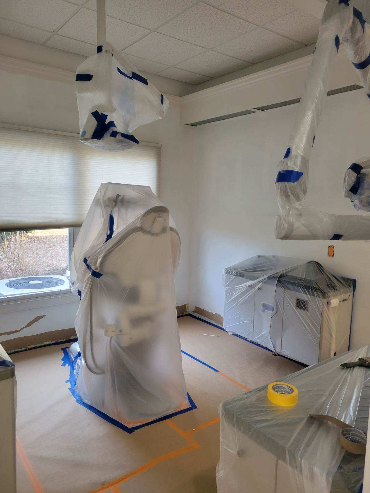 Exam room prepped for painting